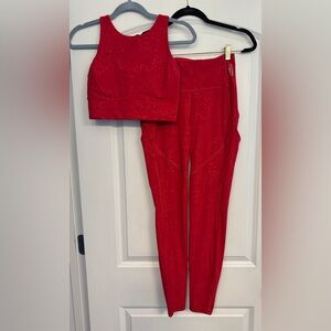 Lululemon X Barry’s Stronger As One Set in Dark Red